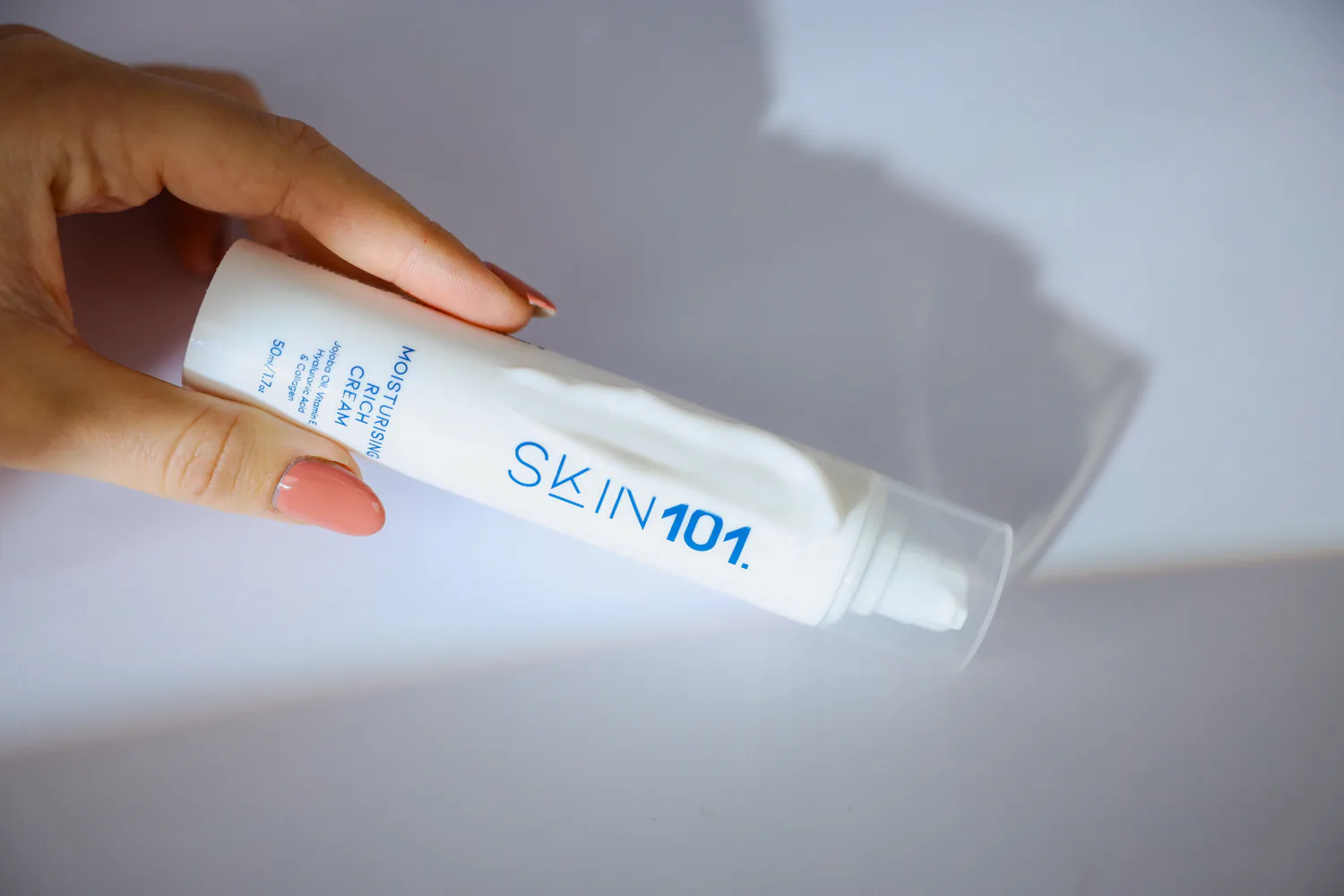Skin101 moisturising cream photographed in directional light