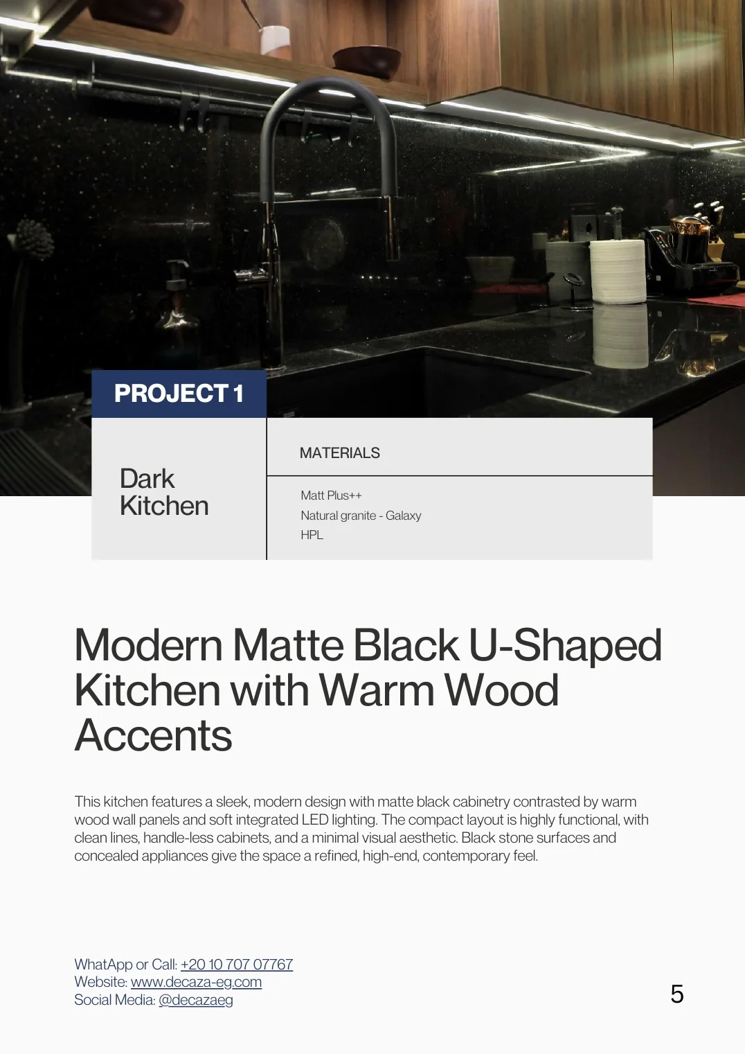 Project details page from the Decaza catalogue