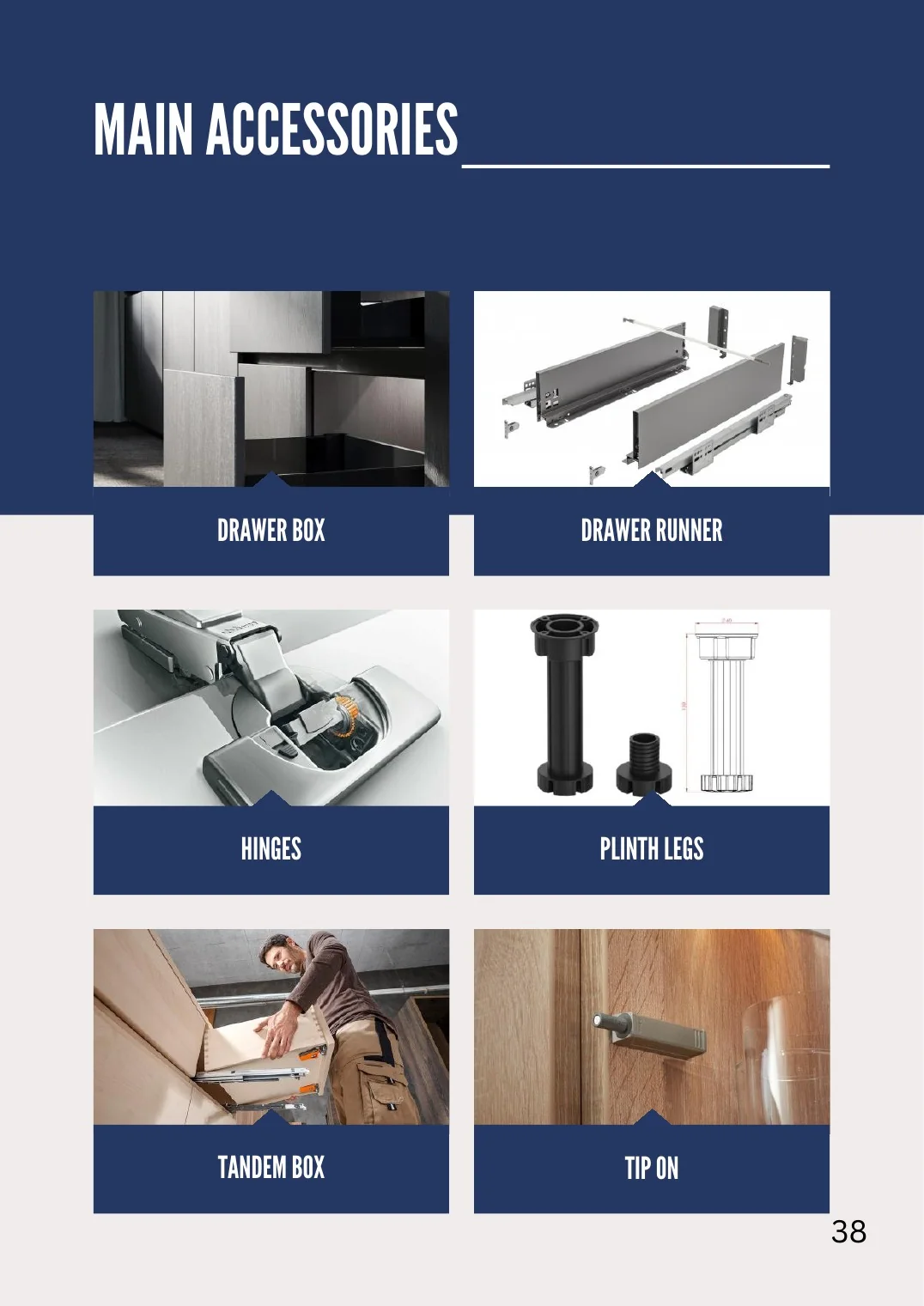 Accessories system page from the Decaza catalogue