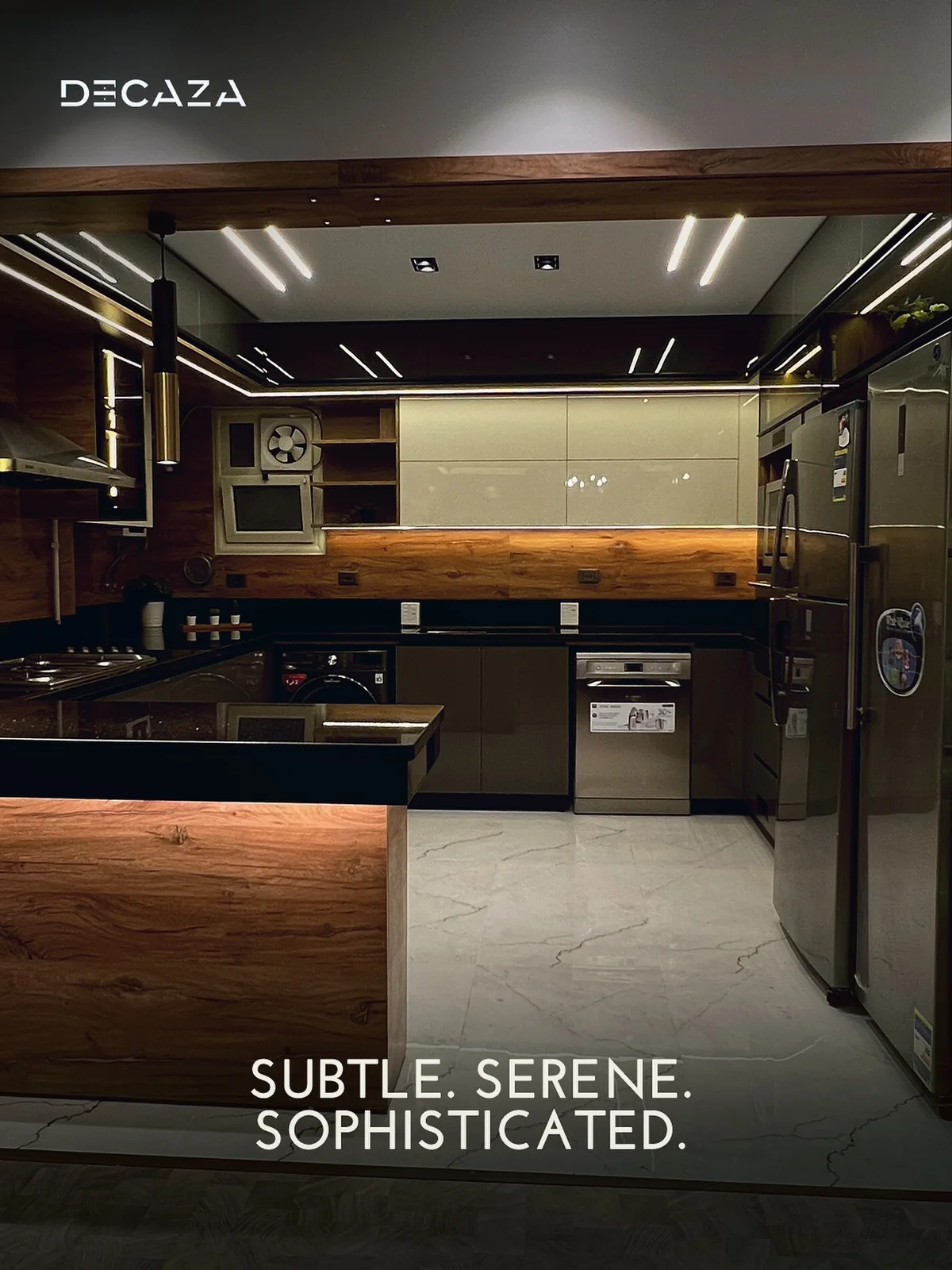 Decaza social campaign visual: Subtle, serene, sophisticated