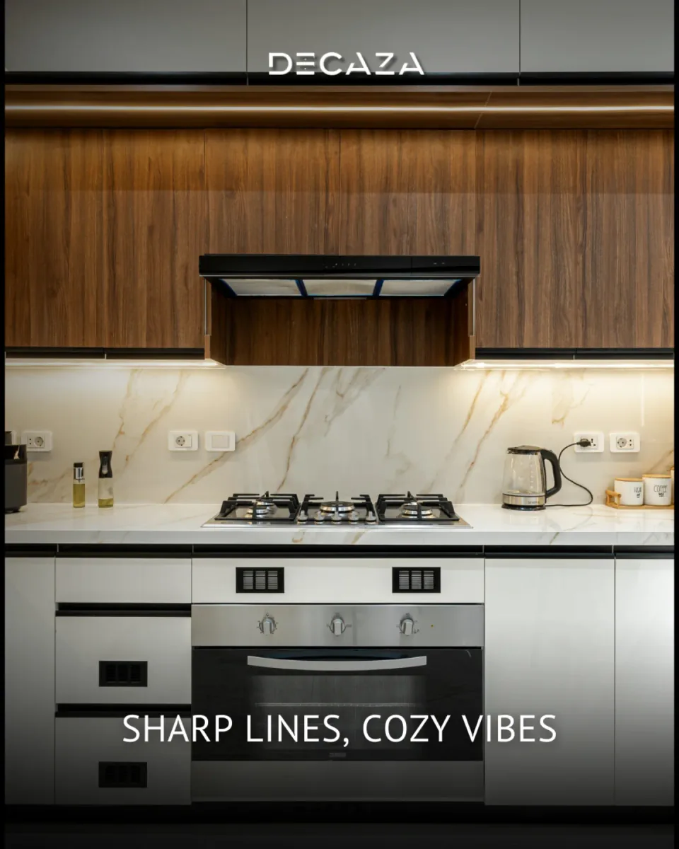 Decaza marble-effect worktop and backsplash detail