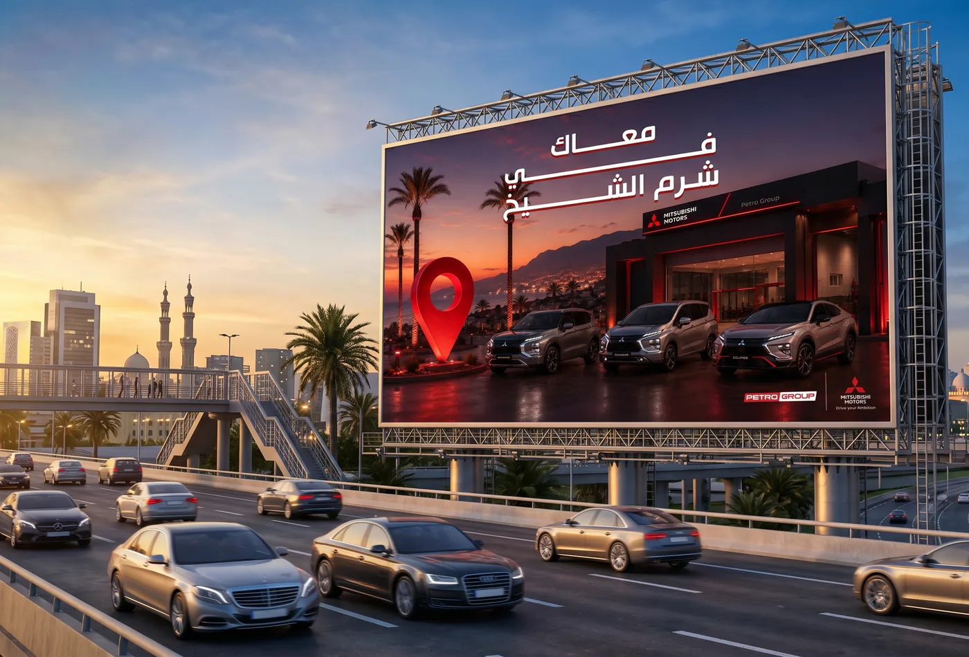 Petro Group Mitsubishi campaign billboard presentation